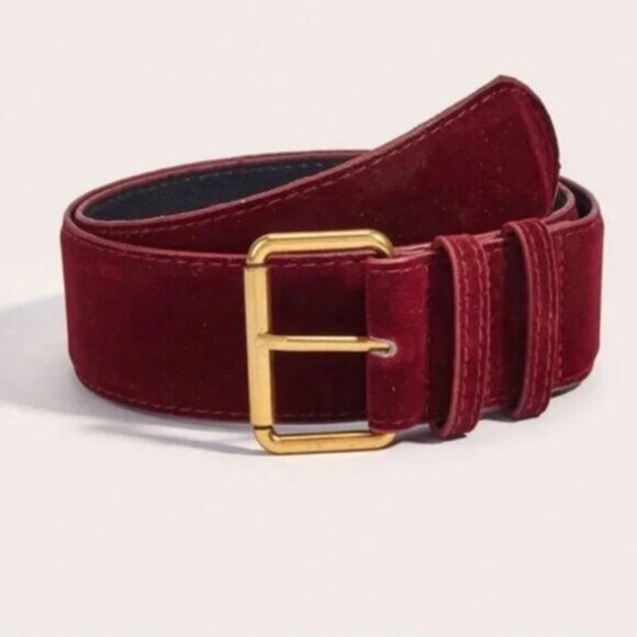 Anthropologie Accessories - Burgundy Wine Belt Gold Buckle (One Size)